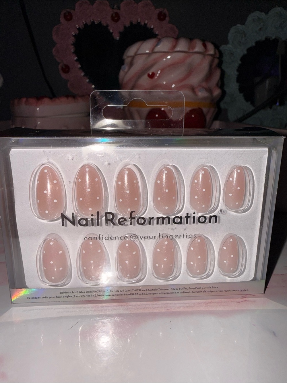 Nail Reformation Nude Polka Dot Short Almond Press-On Nails